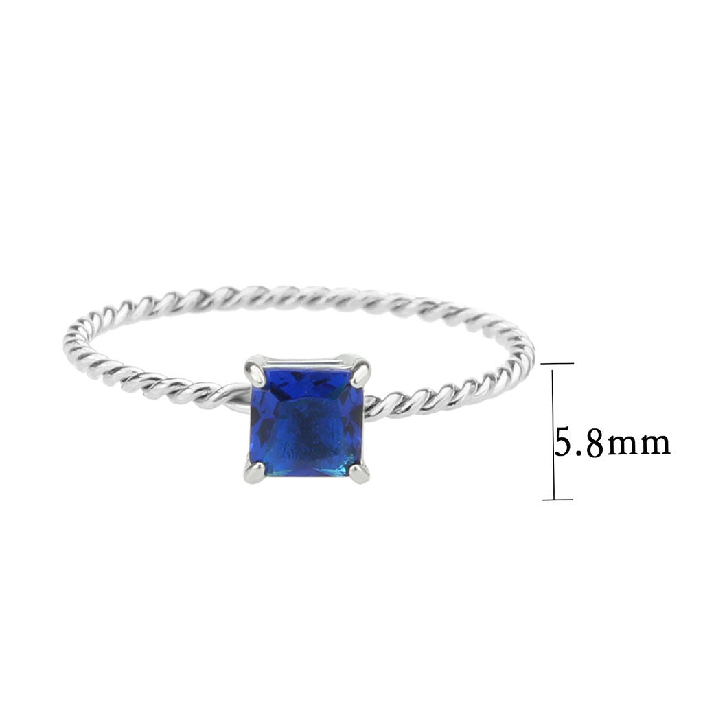 High polished (no plating) Stainless Steel Ring with Synthetic in Montana