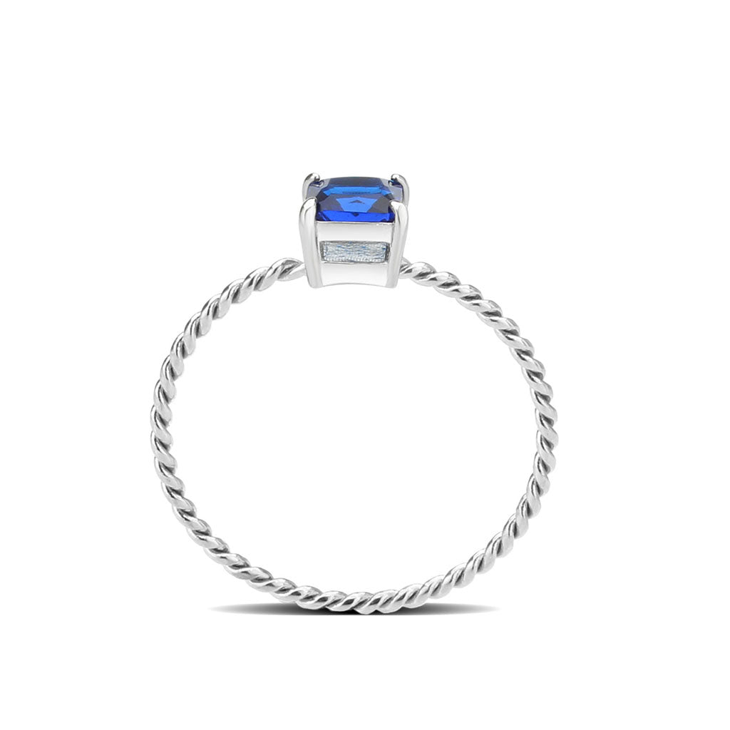 High polished (no plating) Stainless Steel Ring with Synthetic in Montana