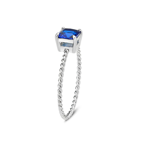 High polished (no plating) Stainless Steel Ring with Synthetic in Montana
