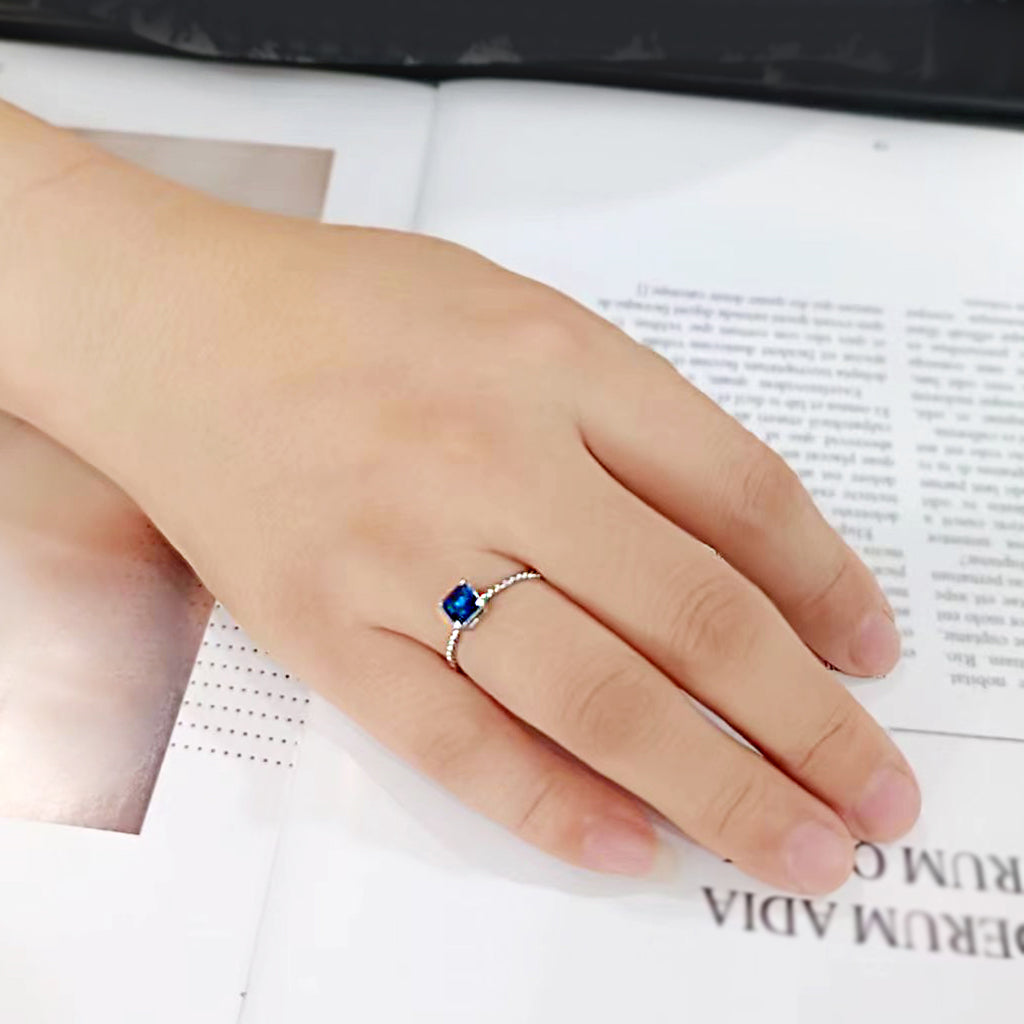 High polished (no plating) Stainless Steel Ring with Synthetic in Montana