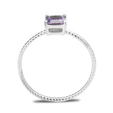 High polished (no plating) Stainless Steel Ring with AAA Grade CZ in Amethyst