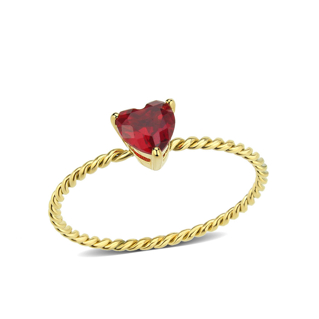 IP Gold(Ion Plating) Stainless Steel Ring with Synthetic in Siam