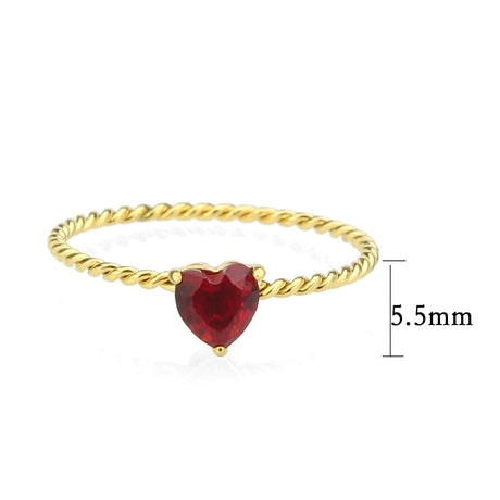 IP Gold(Ion Plating) Stainless Steel Ring with Synthetic in Siam