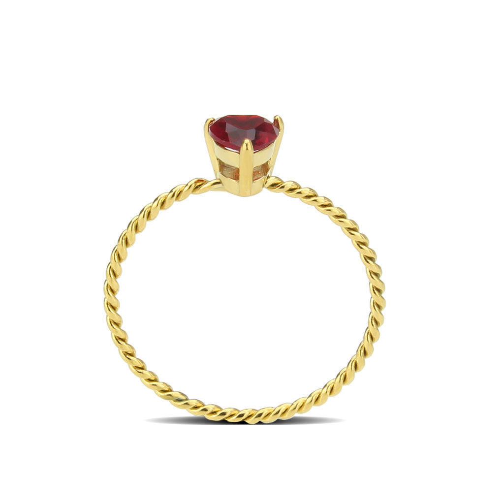 IP Gold(Ion Plating) Stainless Steel Ring with Synthetic in Siam