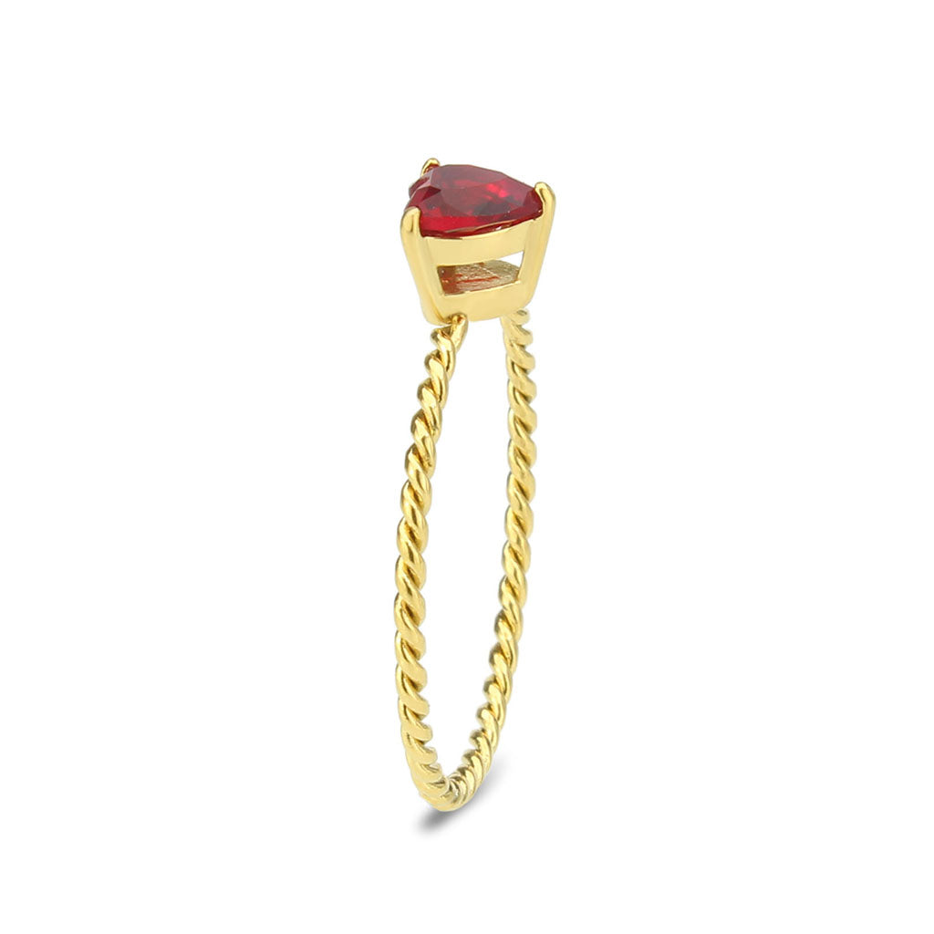 IP Gold(Ion Plating) Stainless Steel Ring with Synthetic in Siam