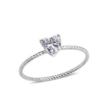 IP Gold(Ion Plating) Stainless Steel Ring with AAA Grade CZ in Clear