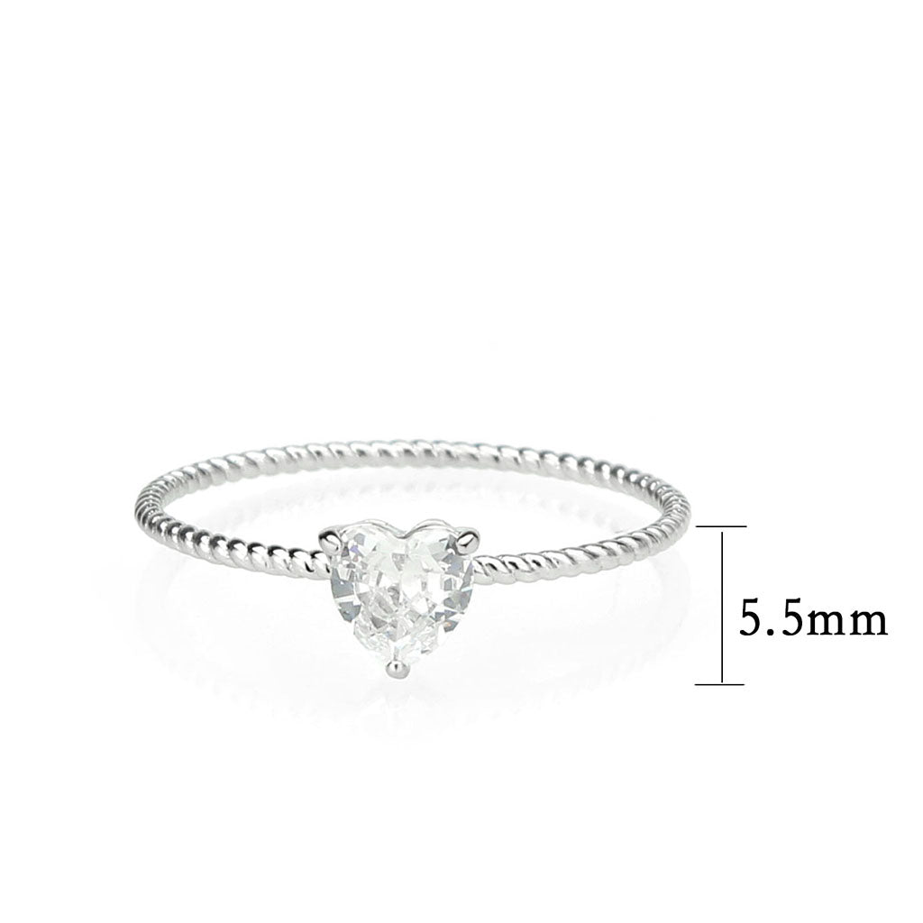 IP Gold(Ion Plating) Stainless Steel Ring with AAA Grade CZ in Clear