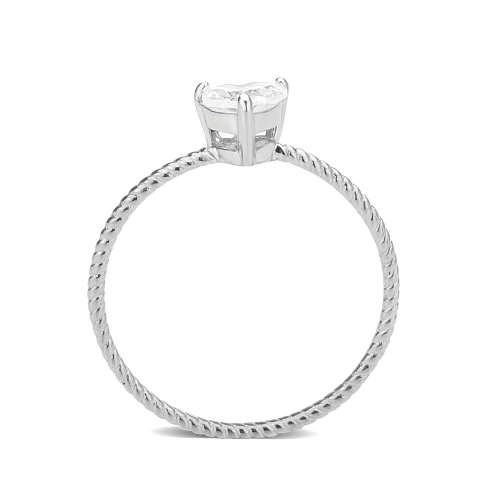 IP Gold(Ion Plating) Stainless Steel Ring with AAA Grade CZ in Clear
