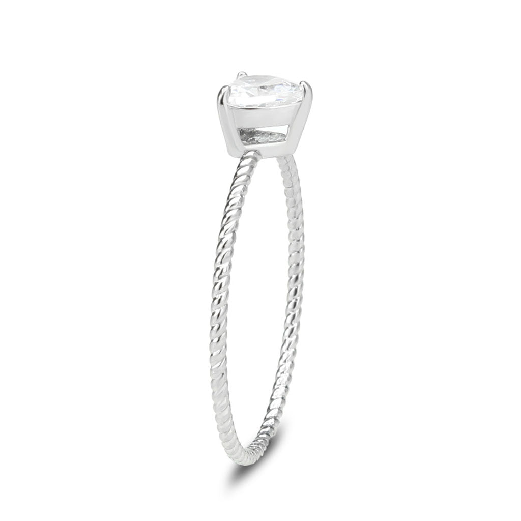 IP Gold(Ion Plating) Stainless Steel Ring with AAA Grade CZ in Clear