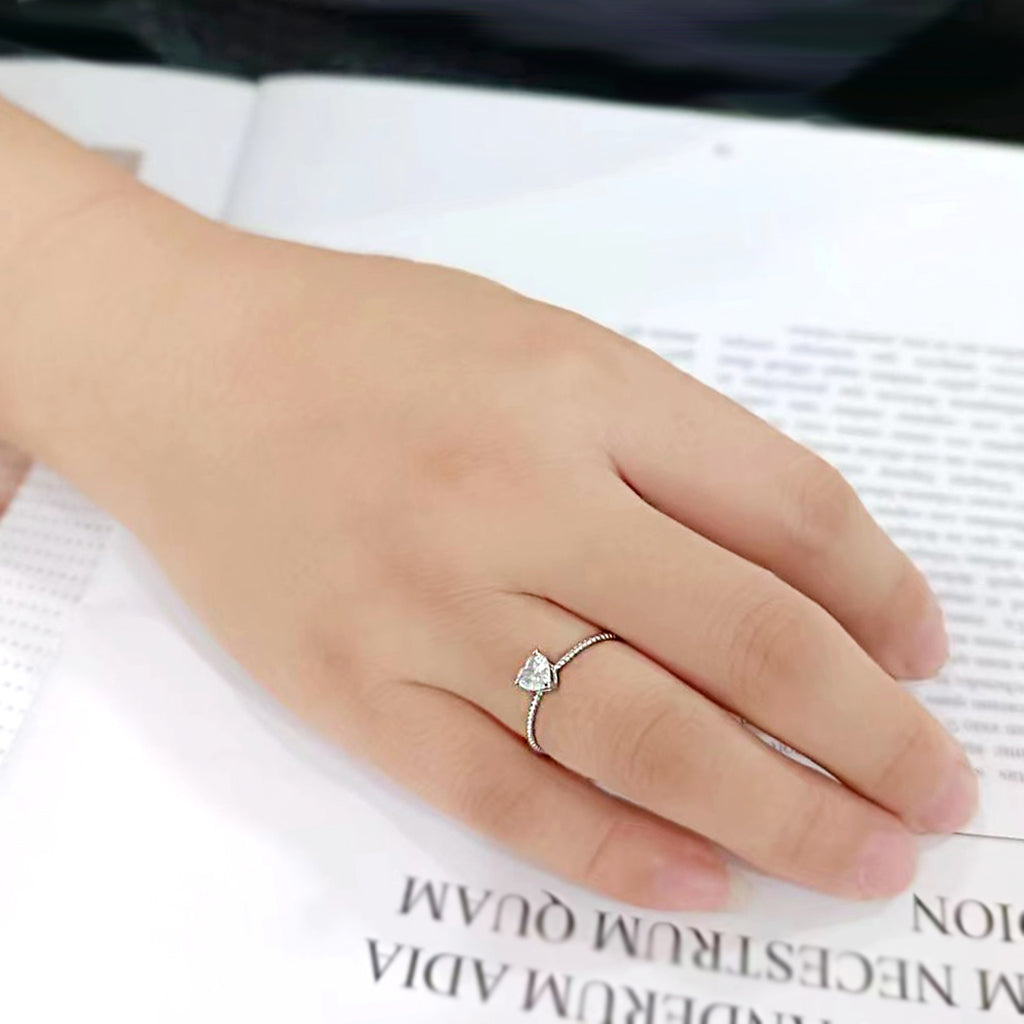 IP Gold(Ion Plating) Stainless Steel Ring with AAA Grade CZ in Clear