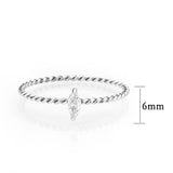 High polished (no plating) Stainless Steel Ring with AAA Grade CZ in Clear
