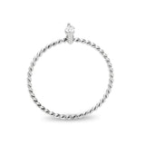 High polished (no plating) Stainless Steel Ring with AAA Grade CZ in Clear