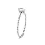 High polished (no plating) Stainless Steel Ring with AAA Grade CZ in Clear