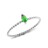 High polished (no plating) Stainless Steel Ring with Synthetic in Emerald
