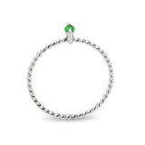 High polished (no plating) Stainless Steel Ring with Synthetic in Emerald