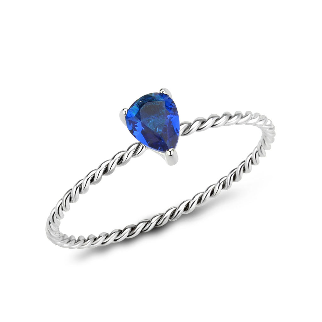 High polished (no plating) Stainless Steel Ring with Synthetic in Montana