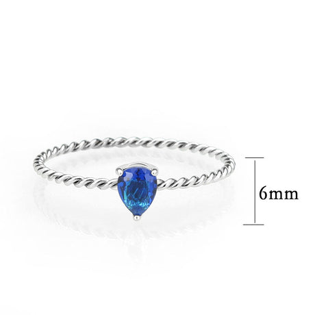High polished (no plating) Stainless Steel Ring with Synthetic in Montana