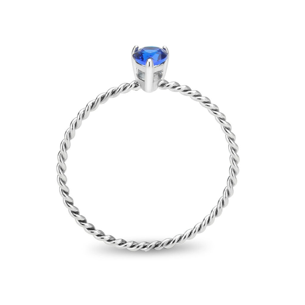 High polished (no plating) Stainless Steel Ring with Synthetic in Montana