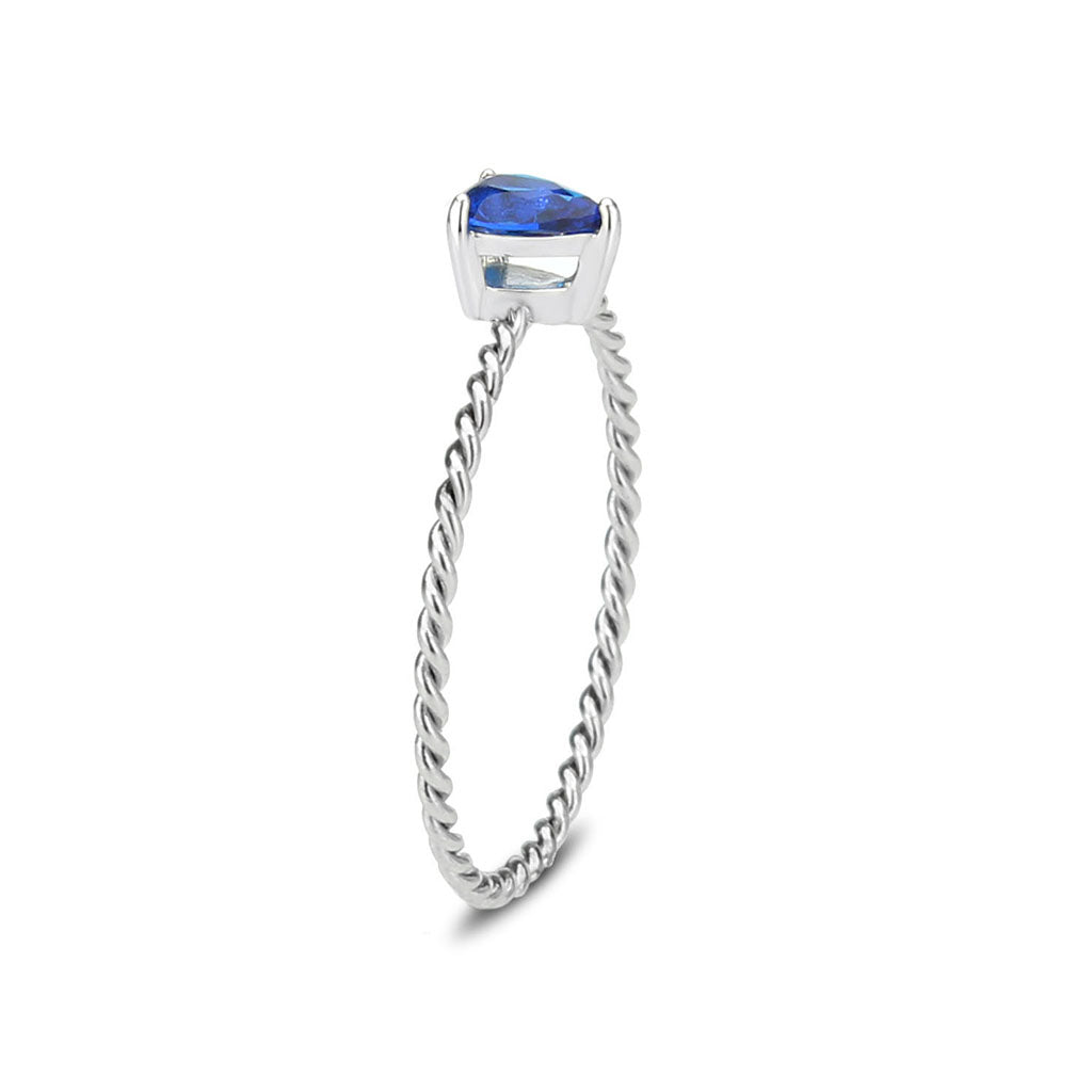 High polished (no plating) Stainless Steel Ring with Synthetic in Montana