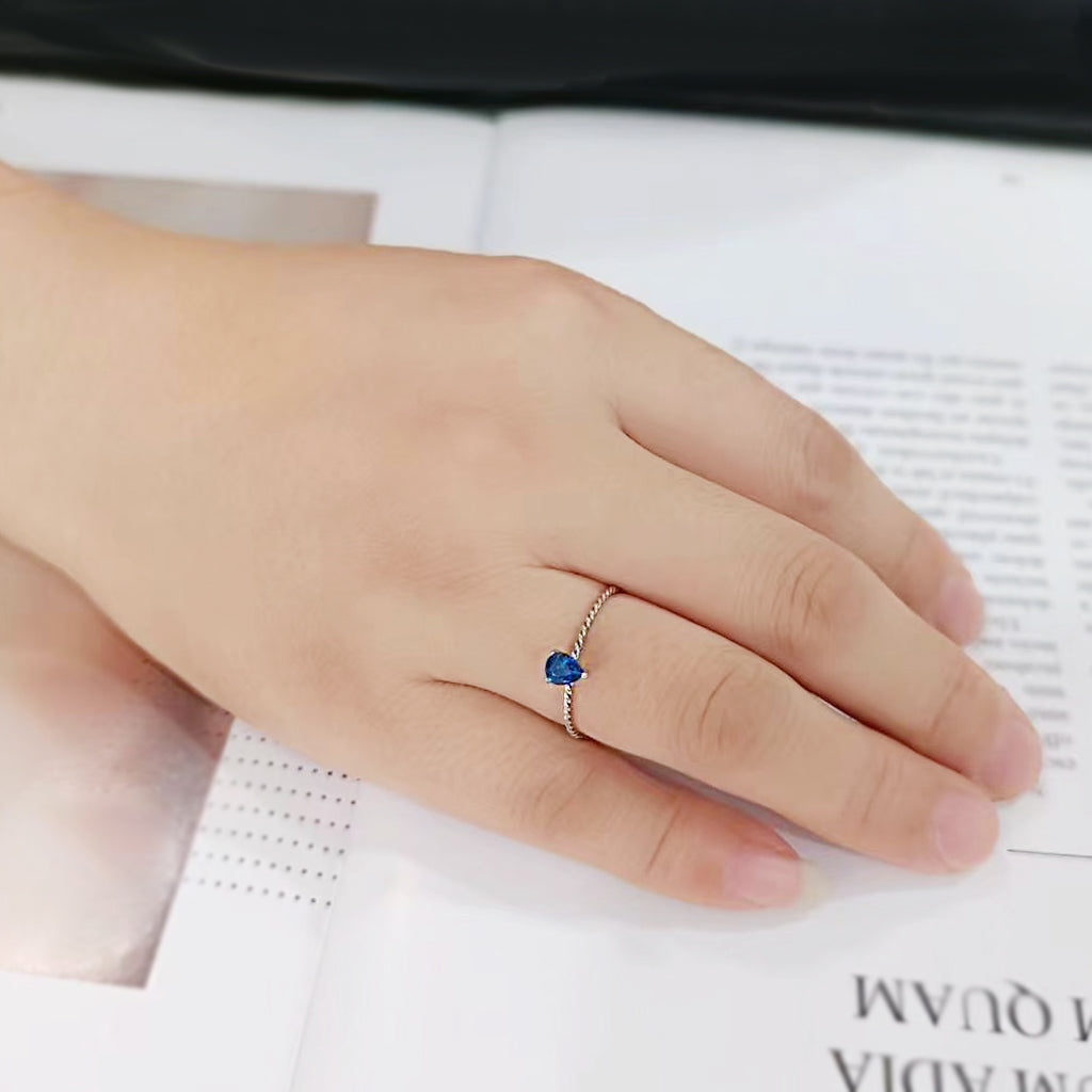 High polished (no plating) Stainless Steel Ring with Synthetic in Montana