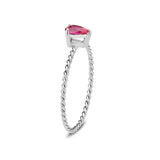 High polished (no plating) Stainless Steel Ring with AAA Grade CZ in Ruby