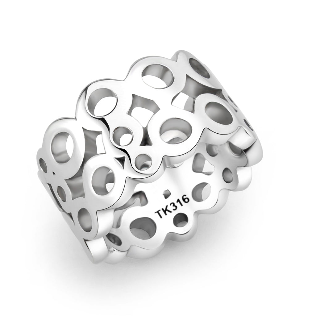 High polished (no plating) Stainless Steel Ring with NoStone in No Stone