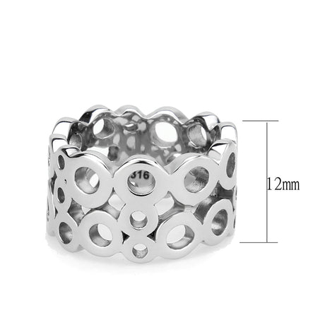 High polished (no plating) Stainless Steel Ring with NoStone in No Stone