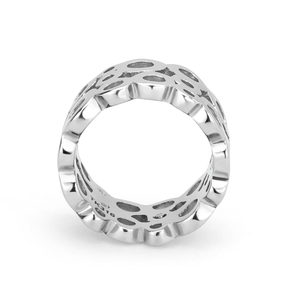 High polished (no plating) Stainless Steel Ring with NoStone in No Stone