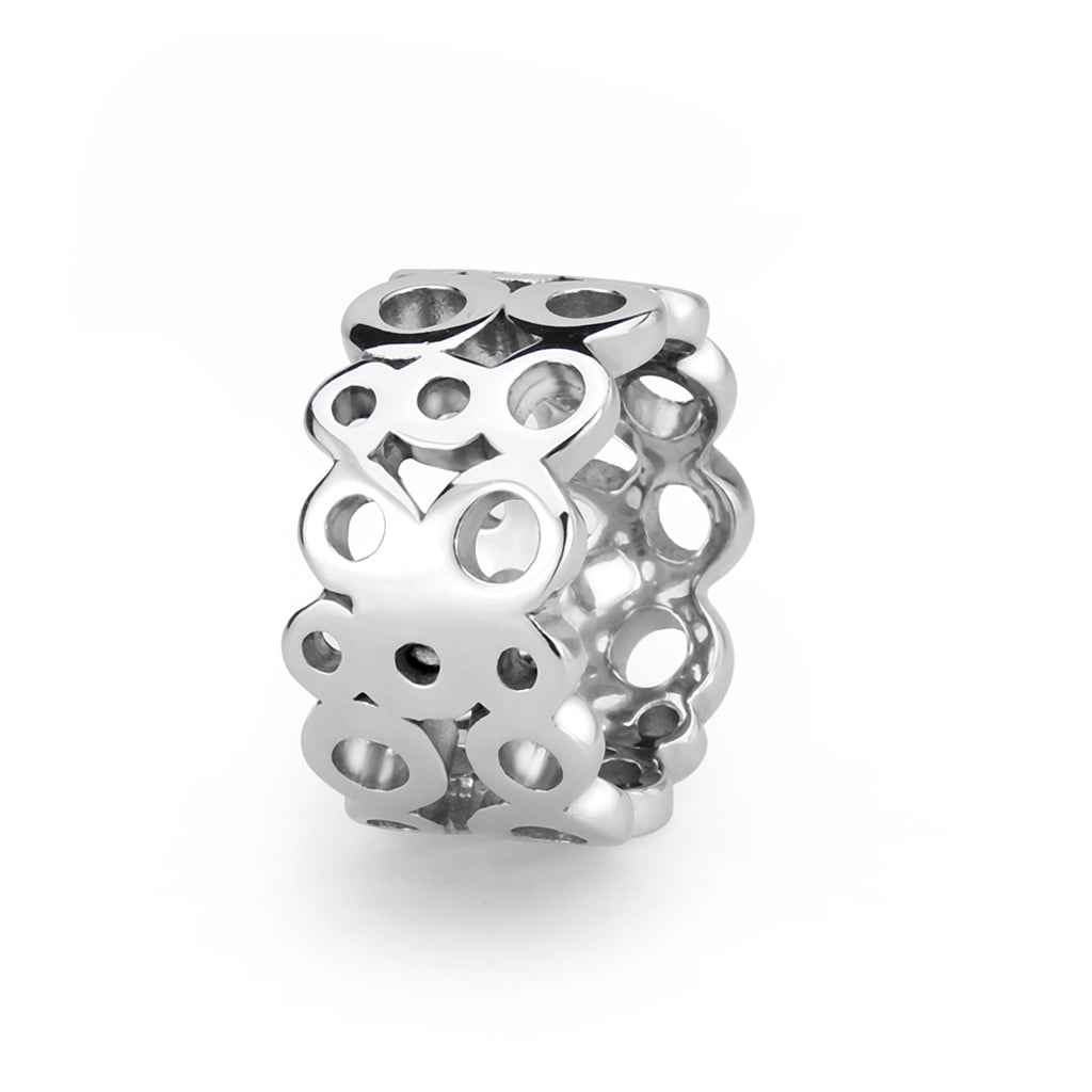 High polished (no plating) Stainless Steel Ring with NoStone in No Stone