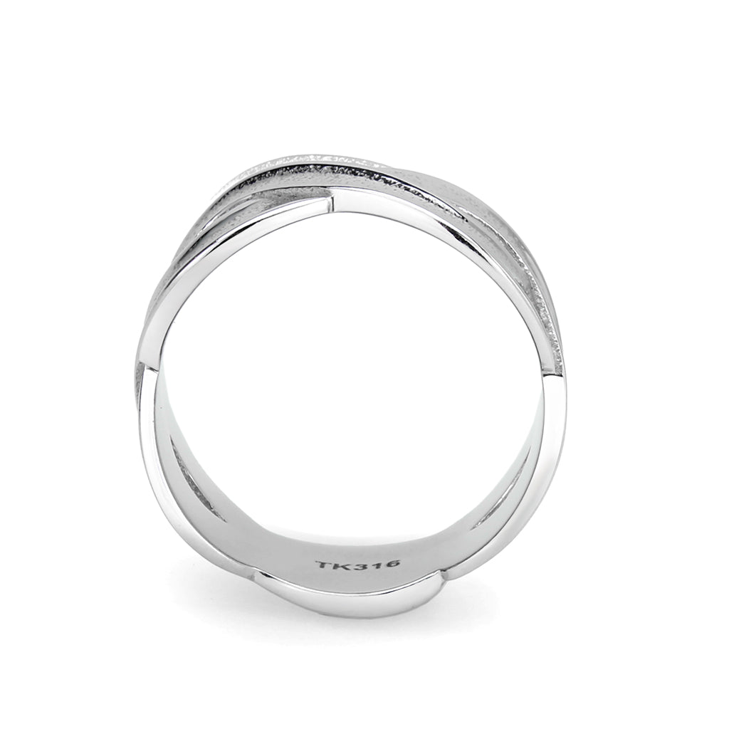 High polished (no plating) Stainless Steel Ring with NoStone in No Stone