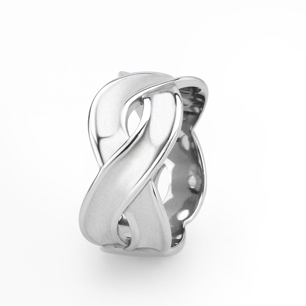 High polished (no plating) Stainless Steel Ring with NoStone in No Stone
