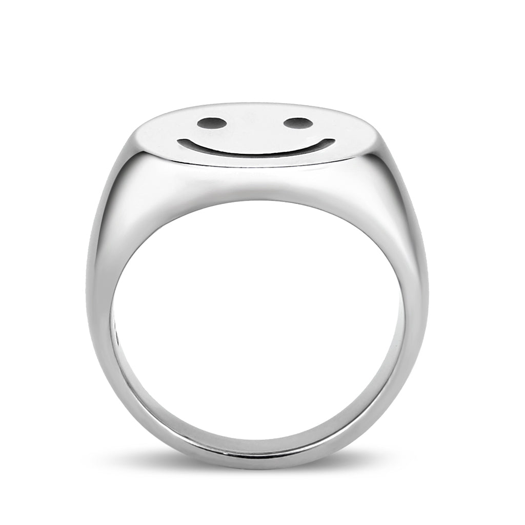High polished (no plating) Stainless Steel Ring with Epoxy in No Stone