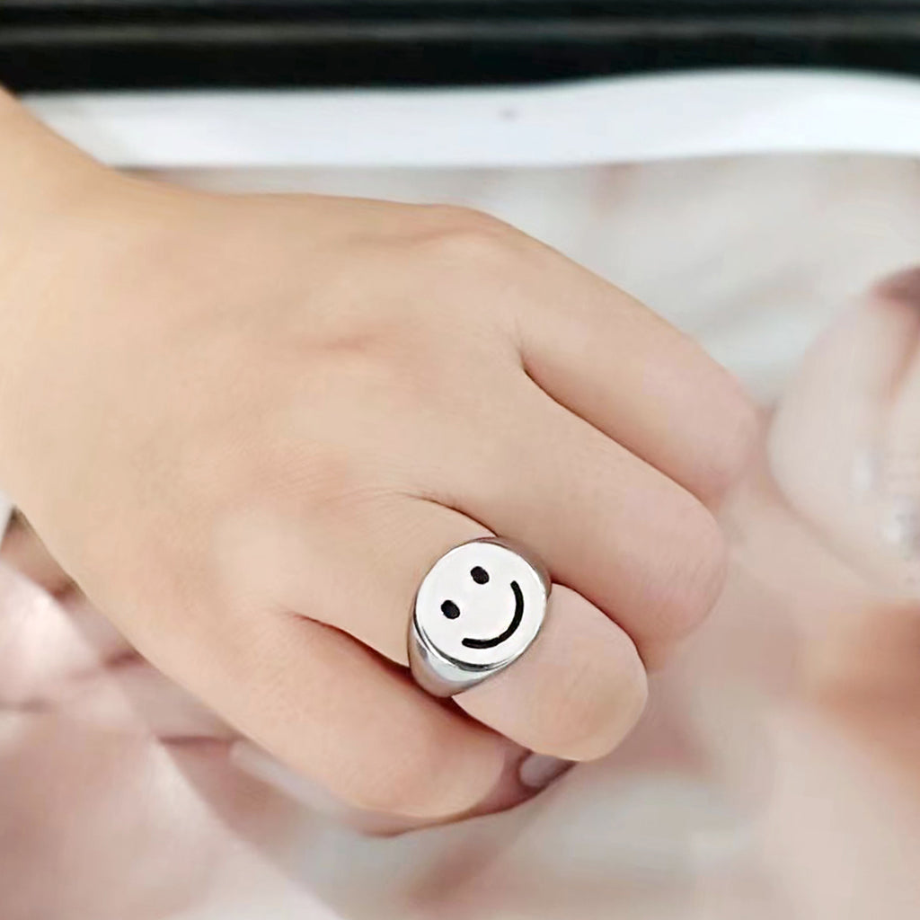 High polished (no plating) Stainless Steel Ring with Epoxy in No Stone