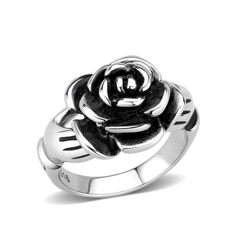 High polished (no plating) Stainless Steel Ring with NoStone in No Stone
