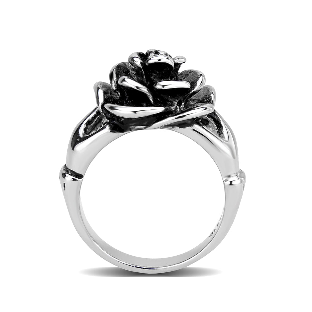 High polished (no plating) Stainless Steel Ring with NoStone in No Stone