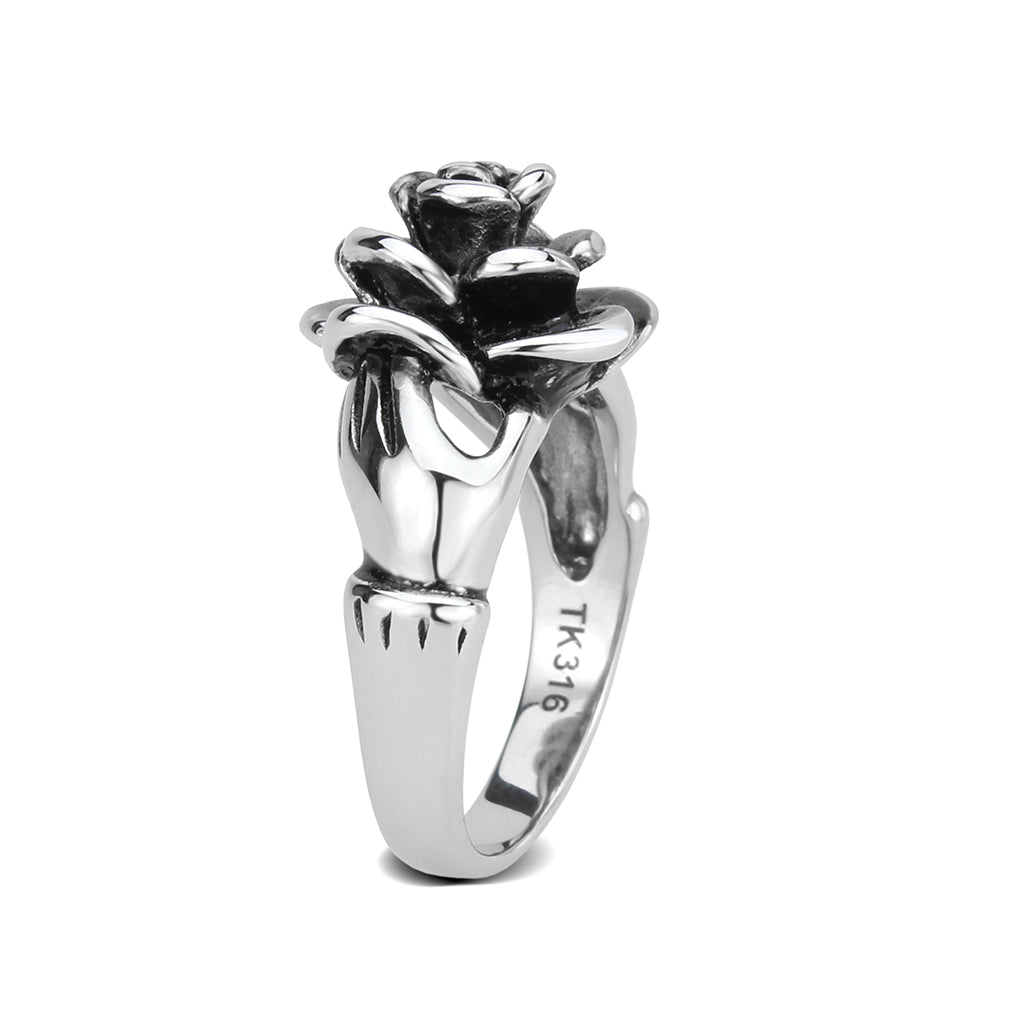 High polished (no plating) Stainless Steel Ring with NoStone in No Stone