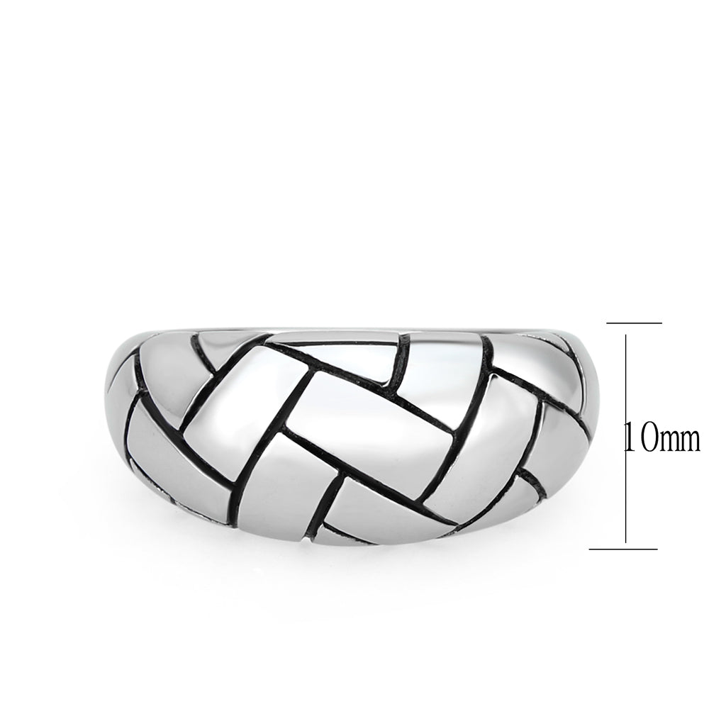 High polished (no plating) Stainless Steel Ring with Epoxy in No Stone