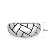 High polished (no plating) Stainless Steel Ring with Epoxy in No Stone