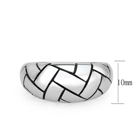 High polished (no plating) Stainless Steel Ring with Epoxy in No Stone
