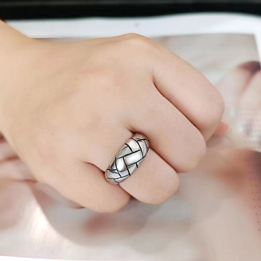 High polished (no plating) Stainless Steel Ring with Epoxy in No Stone