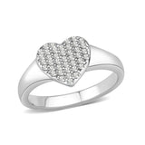 High polished (no plating) Stainless Steel Ring with AAA Grade CZ in Clear