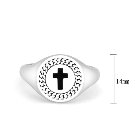 High polished (no plating) Stainless Steel Ring with Epoxy in No Stone