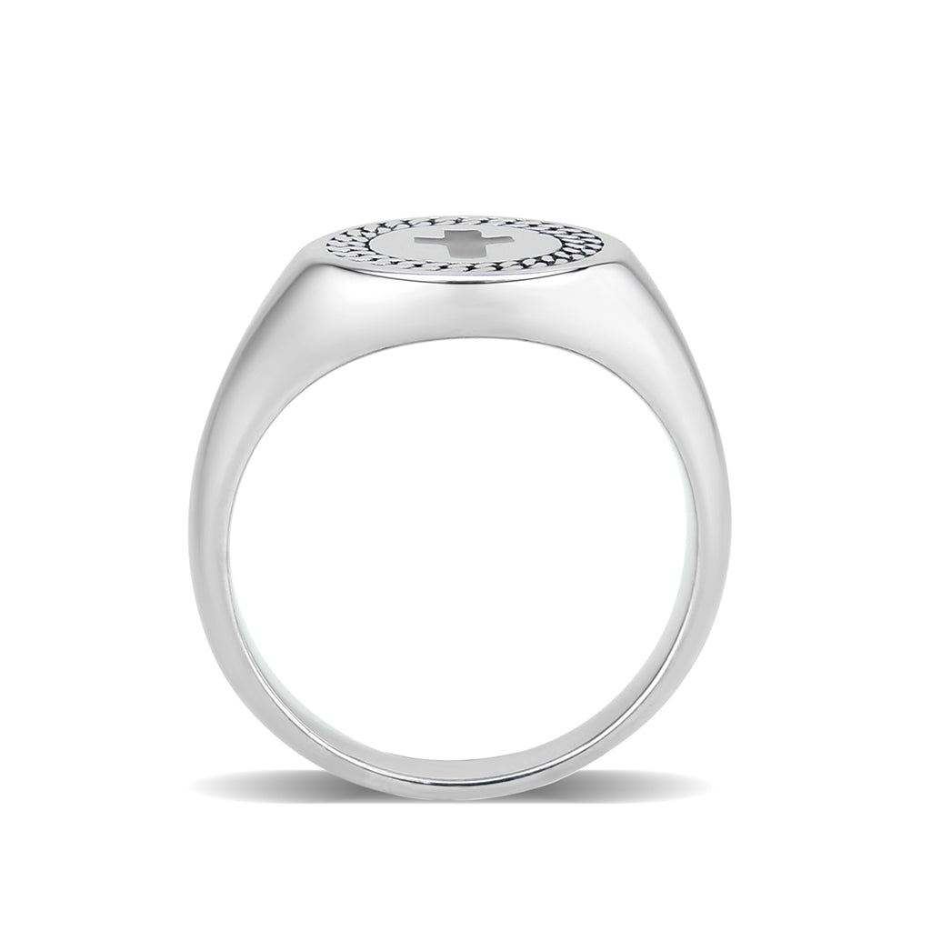 High polished (no plating) Stainless Steel Ring with Epoxy in No Stone