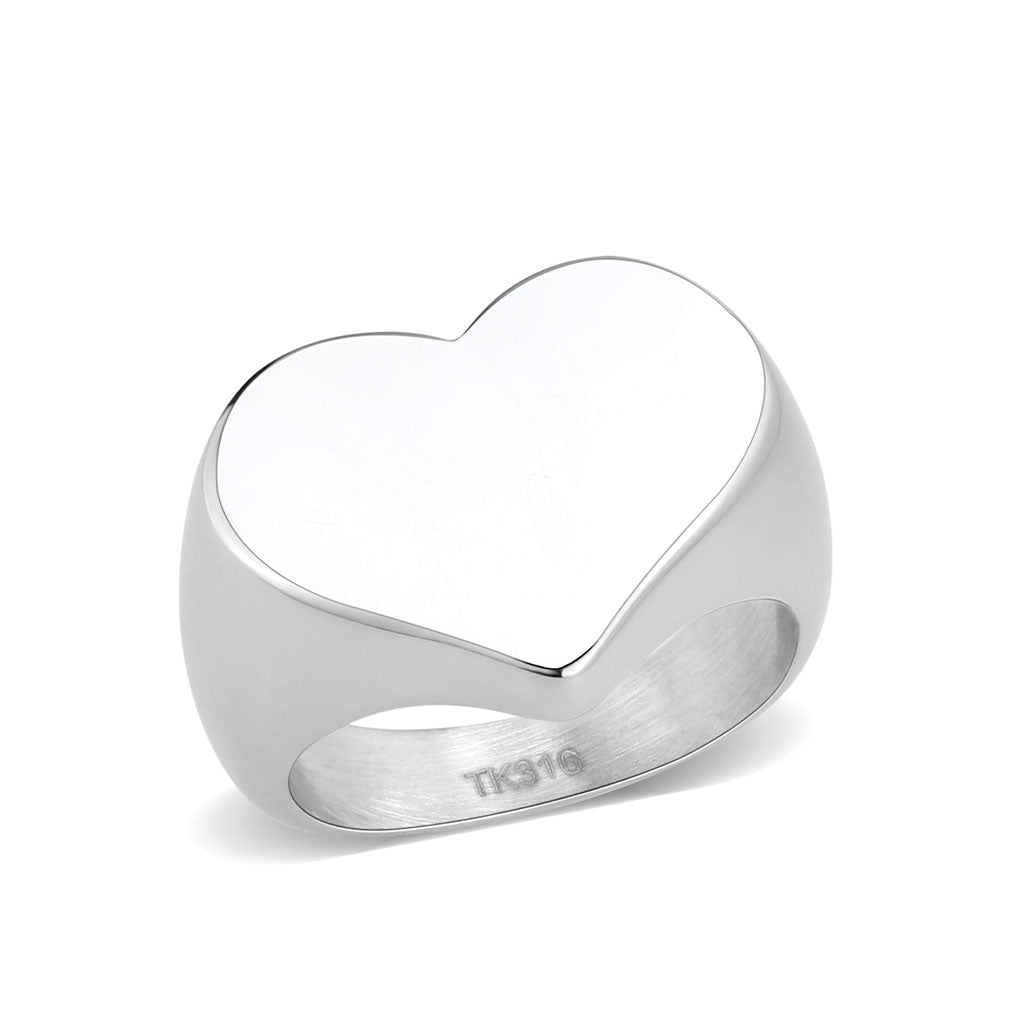 High polished (no plating) Stainless Steel Ring with NoStone in No Stone