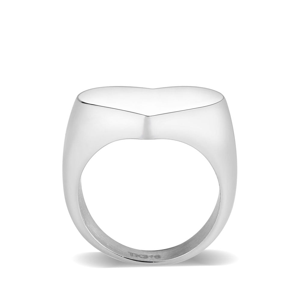 High polished (no plating) Stainless Steel Ring with NoStone in No Stone