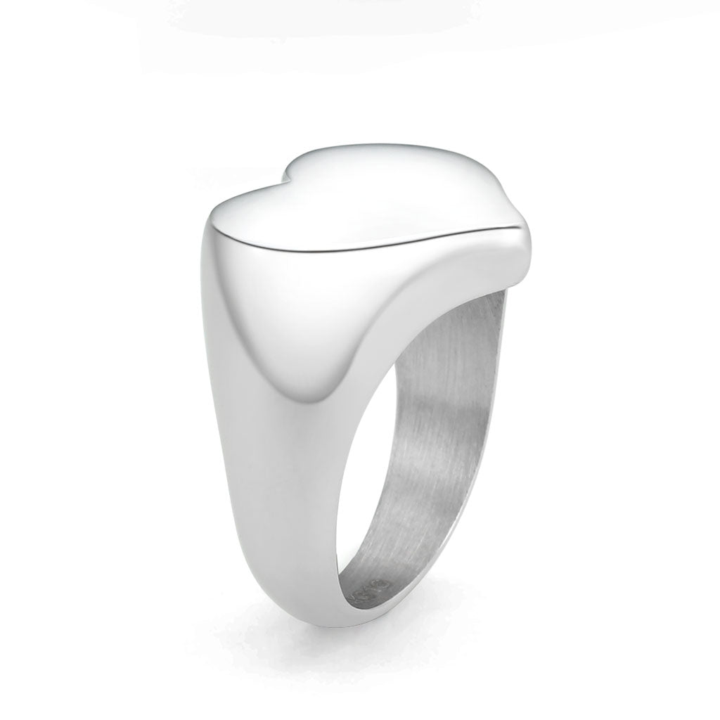 High polished (no plating) Stainless Steel Ring with NoStone in No Stone