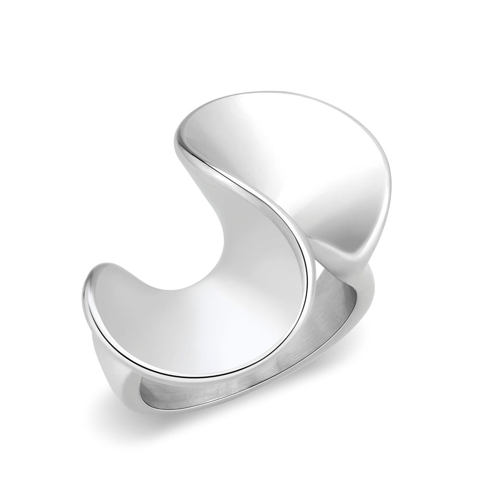 High polished (no plating) Stainless Steel Ring with NoStone in No Stone