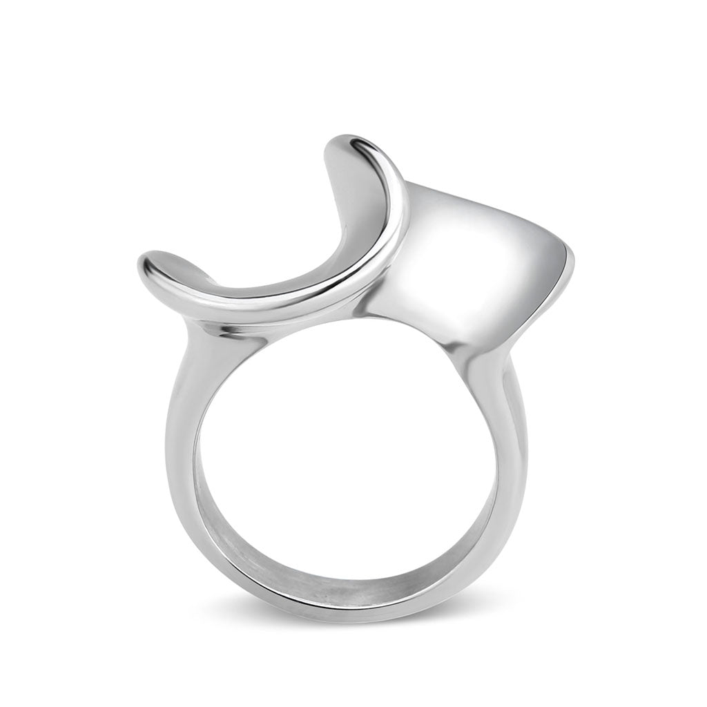 High polished (no plating) Stainless Steel Ring with NoStone in No Stone