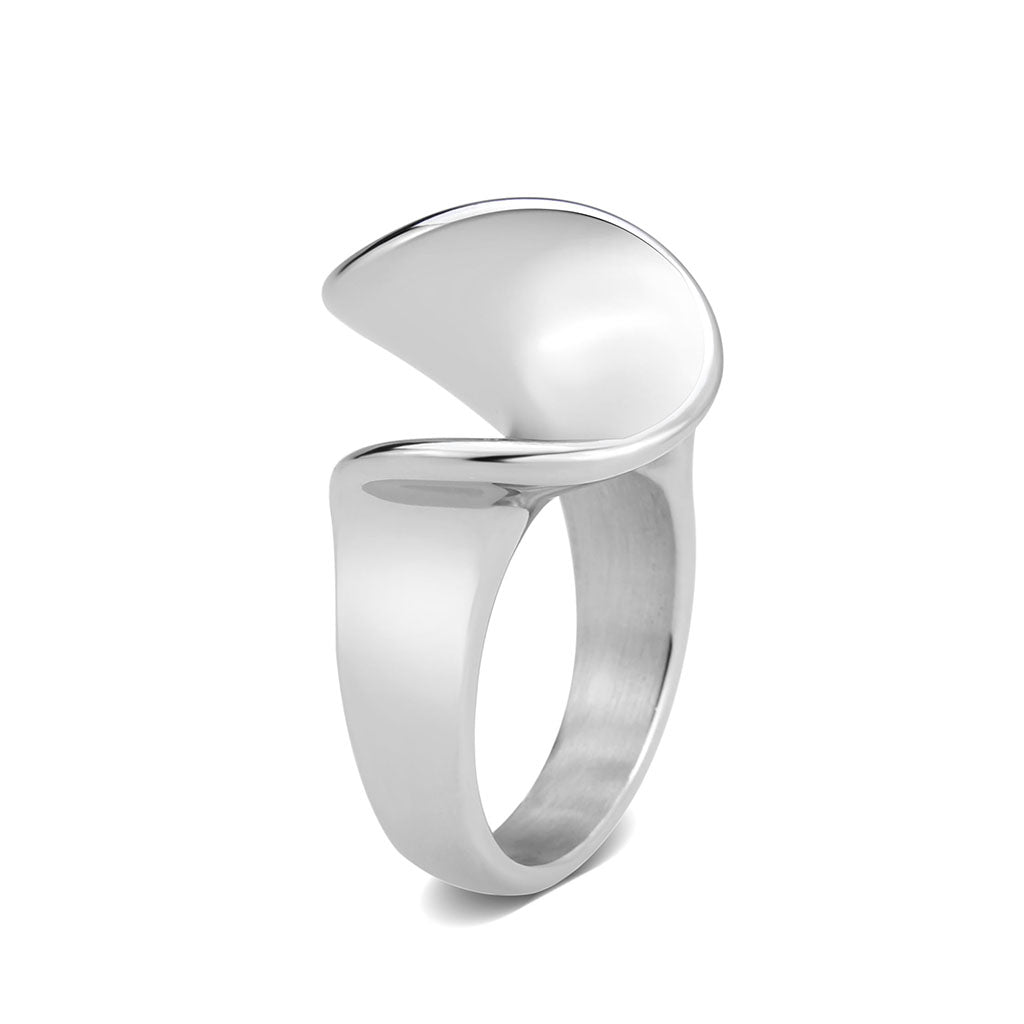 High polished (no plating) Stainless Steel Ring with NoStone in No Stone