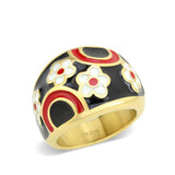 IP Gold(Ion Plating) Stainless Steel Ring with Epoxy in MultiColor